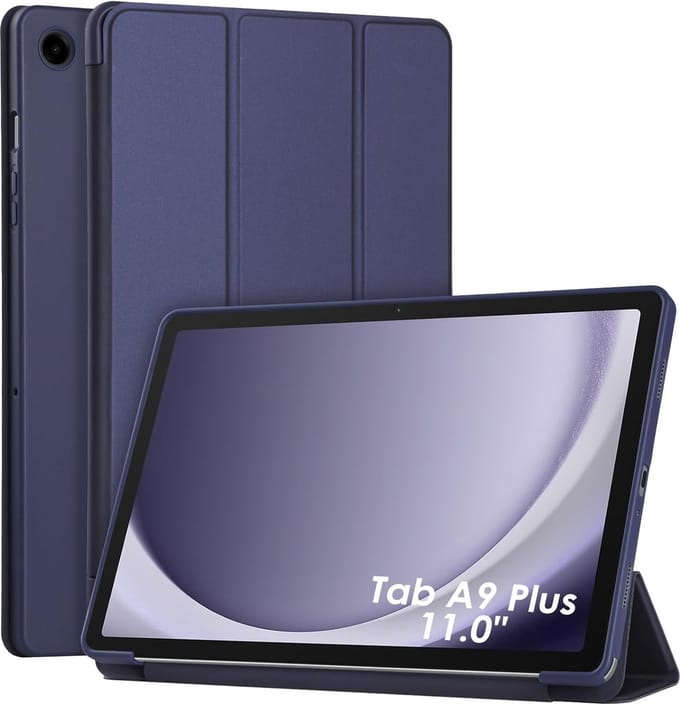 Geschikt voor Samsung Galaxy Tab A9 Plus Smart cover hoesje - Navy