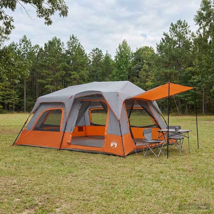 vidaXL - Directe - Tent - 10-persoons - Grijs - en - Oranje