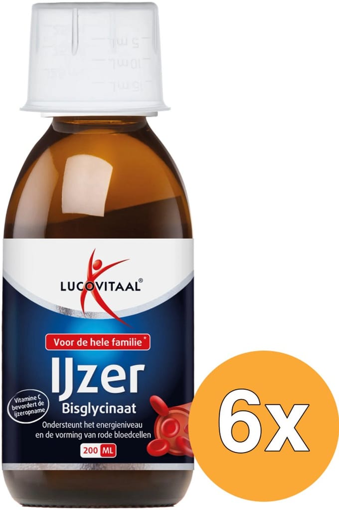 6x Lucovitaal Ijzer Bisglycinaat (200 ml)