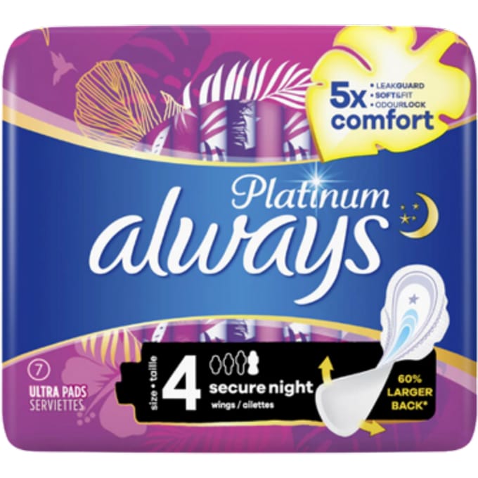 Always Platinum Beveiligde nacht maat 4 - 7 stuks