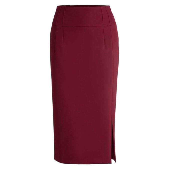 Boss Vizena-kokerrok voor dames (Donkerrood)