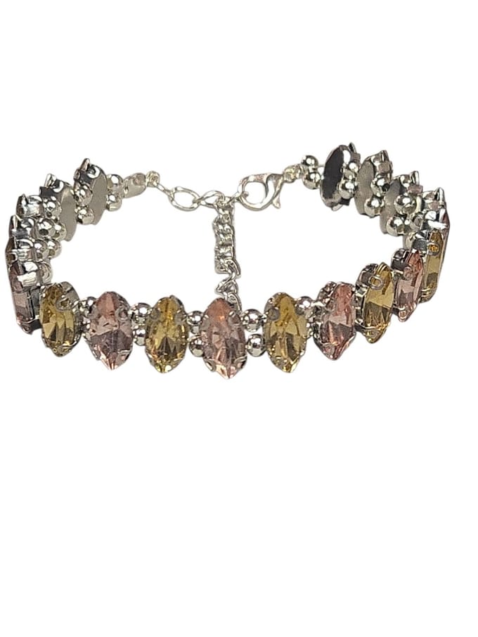 stras steen armband zilverkleurig.