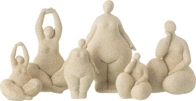 J-Line decoratie Vrouw Modern - polyresin - beige - large - 3 stuks