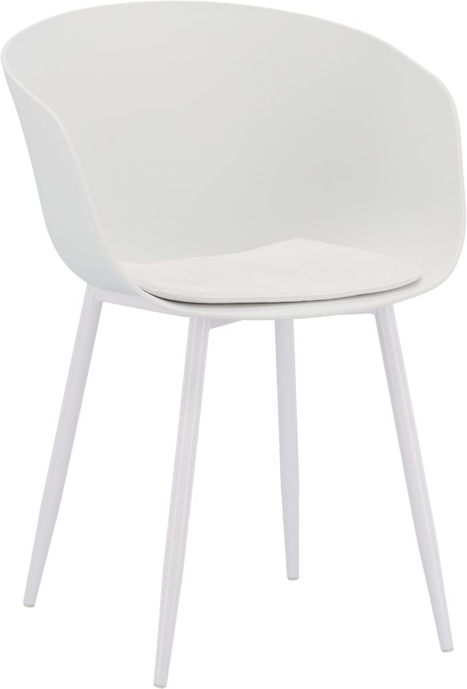 Eetkamerstoel Matte White - kuipstoel mat wit