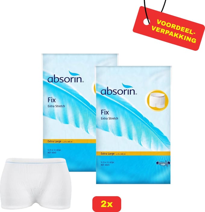 2x Absorin Fix Extra Stretch Maat XL - 2x 5 stuks - Voordeelverpakking!