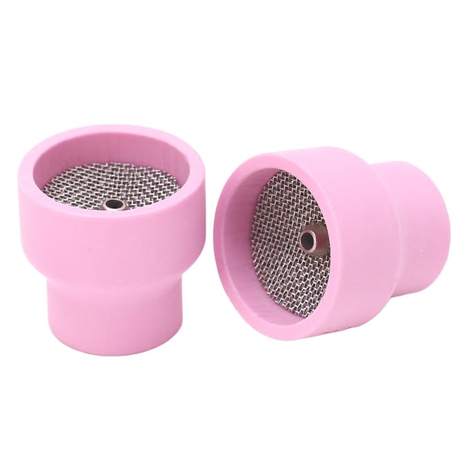 2 stuks Keramische Lasbeker Midden Gat ID 2.4mm TIG Lasbeker met RVS Filter voor WP 9