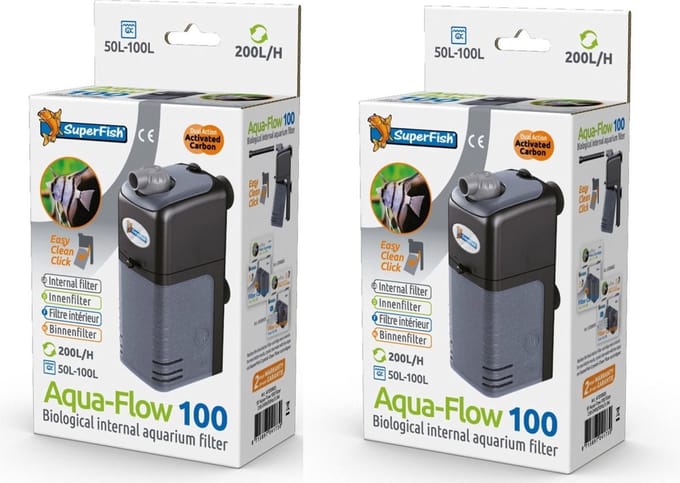 SuperFish - AquaFlow - Dual Action 100 - Aquariumfilter - 2 stuks
