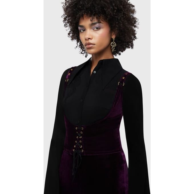 Killstar - Gothic Korset - Beneath The Eclipse - Night Petal Underbust Corset - XS tot 4XL - voor Vrouwen - lila
