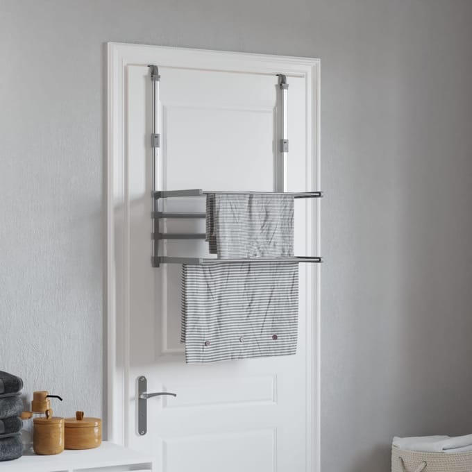 vidaXL - Droogrek - voor - balkon - 54x25x42 - cm - aluminium