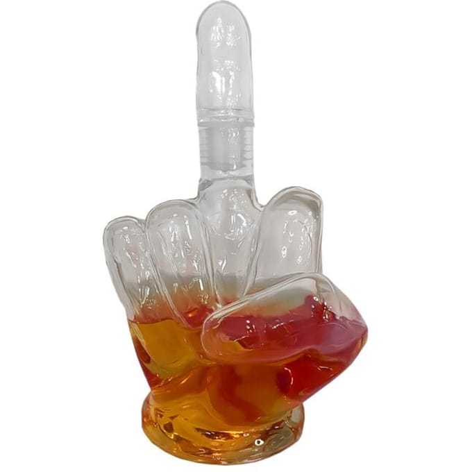 Middle Finger - Fun Claret Jug - Karaffe - voor Geen - transparant