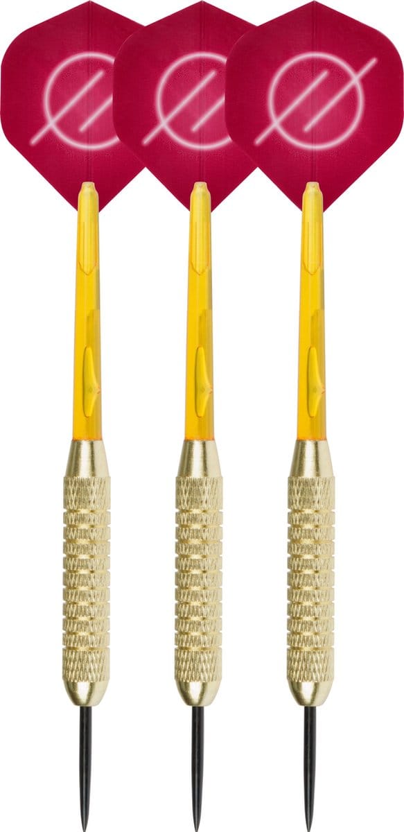 Faver Dartpijlenset Compleet - Reserve Shafts - Brass Coated - Rood – 21 gram