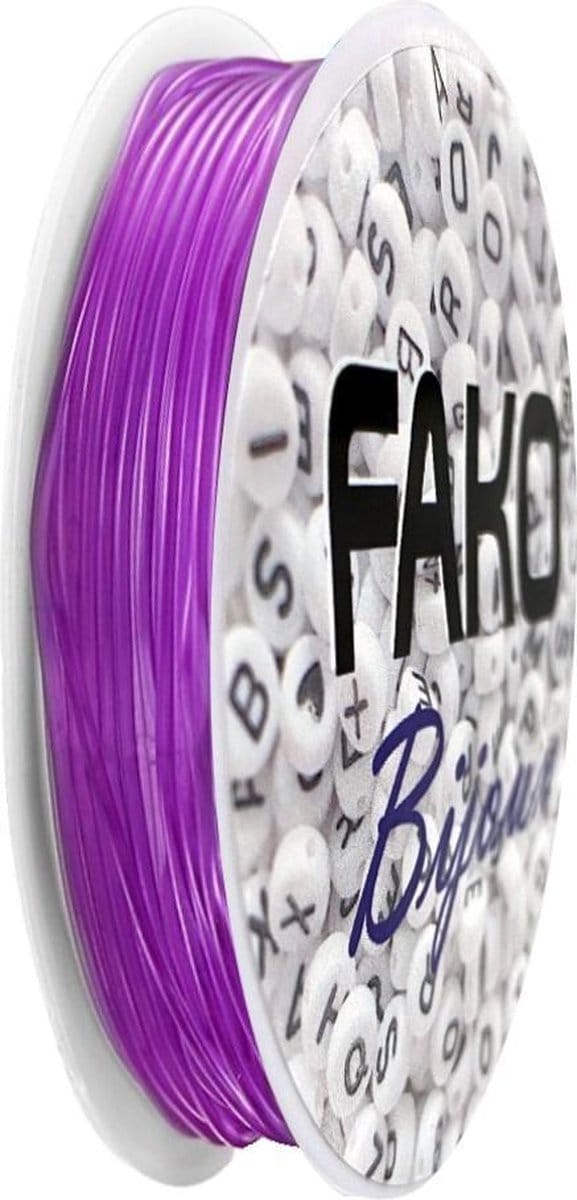 Fako Bijoux® - Elastisch Nylon Draad - Rijgdraad - Sieraden Maken - 0.6mm - 9 Meter - Paars