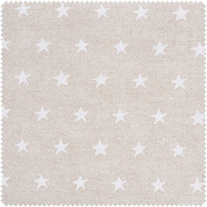 Motiefstof linnenlook "Sterren" - Wit