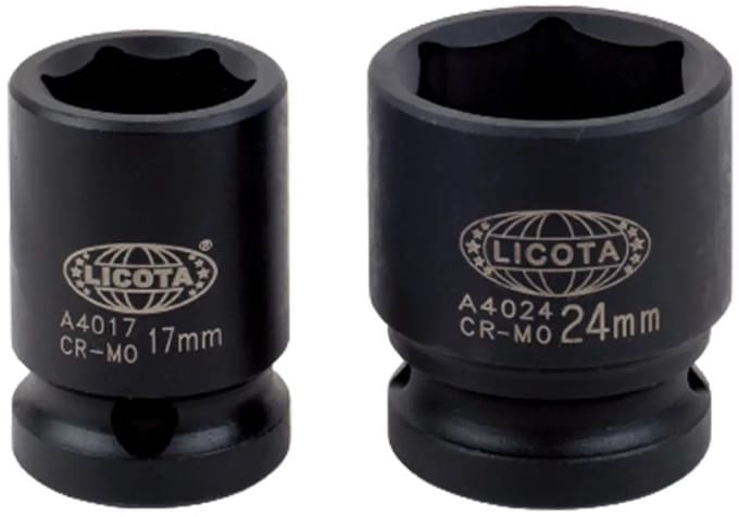 Slagmoersleutel dop 19mm, 1/2 inch Cr-Mo, 6-kant