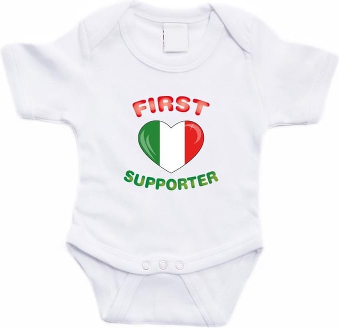 Wit First Italie supporter rompertje baby - Babykleding 68