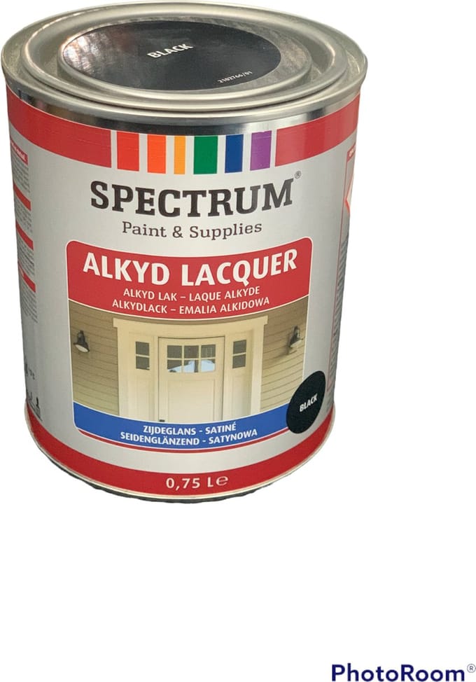 Alkyd lak - zijdeglans zwart - dekkend