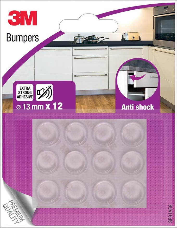 3M Bumpers | Anti shock | 13 mm | blister van 12 stuks