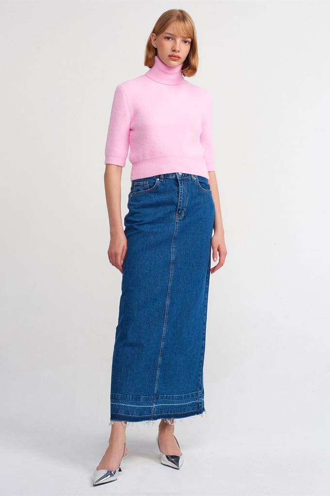 Hoge Taille Rechte Maxi Jeansrok