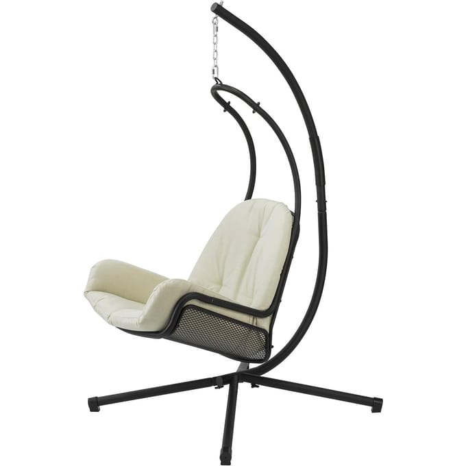 SoBuy Hangstoel incl. Frame - Max. 150 kg - 103 x 125 x 190 cm - Créme