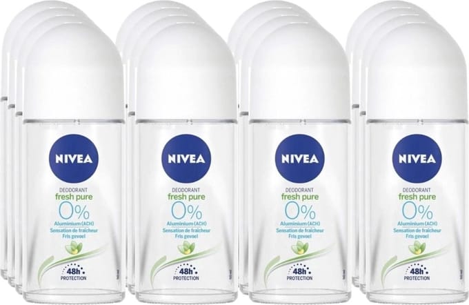 Nivea Deodorant Roller Pure & Natural Jasmine - 12 x 50 ml - Voordeelverpakking