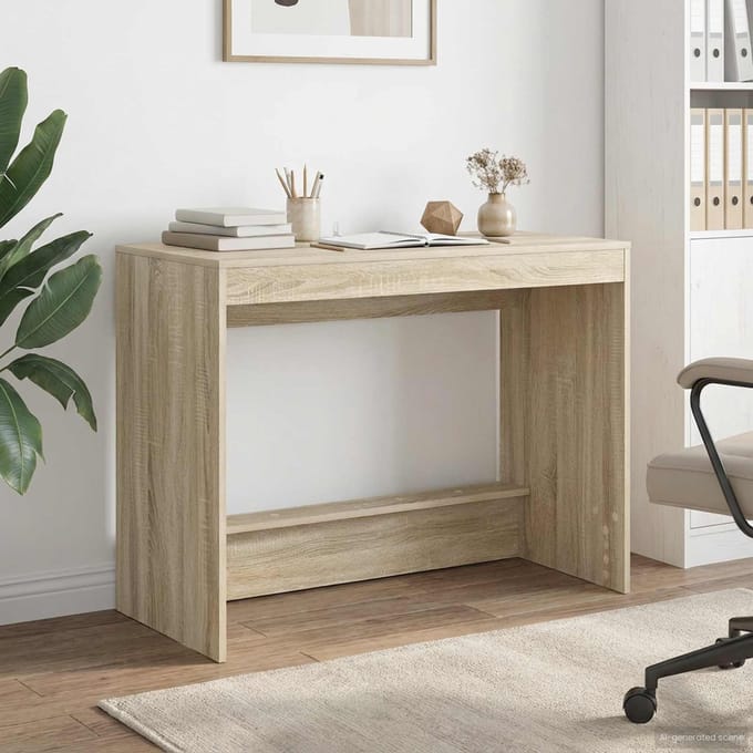 vidaXL - Bed - Bureau - Sonoma - Eiken - Bewerkt - hout - 100 - x - 45 - x - 75 - cm