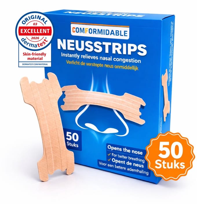 Comformidable® Neusstrips 50 stuks – Anti Snurk - Neuspleisters - neusspreider - Snurken