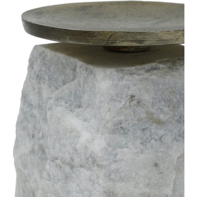 PTMD - Kandelaar Nimo - Wit - 9x9x11cm
