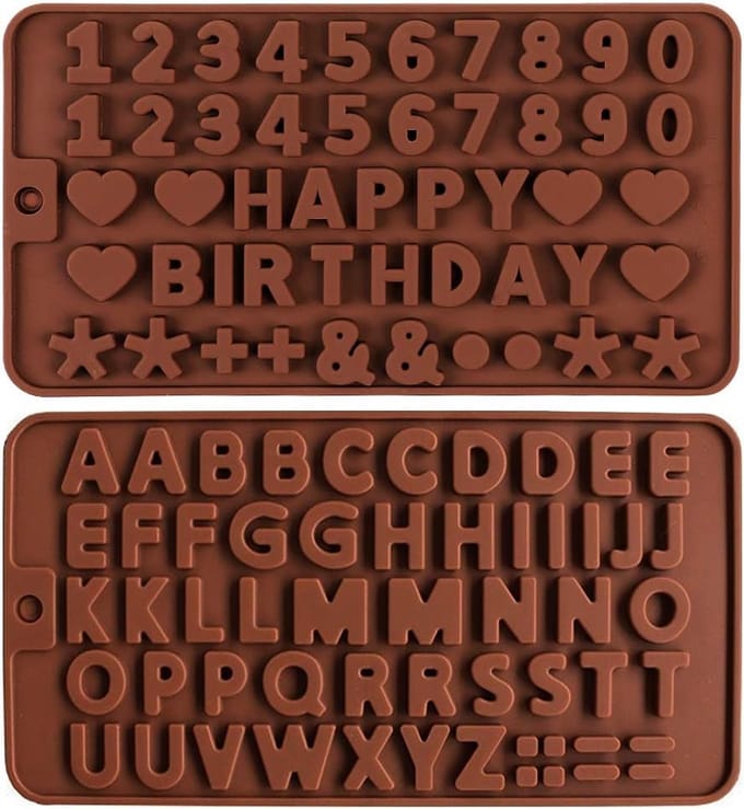 Omgoods - Set van 2 Siliconen Chocolade Mallen voor Letters en Cijfers