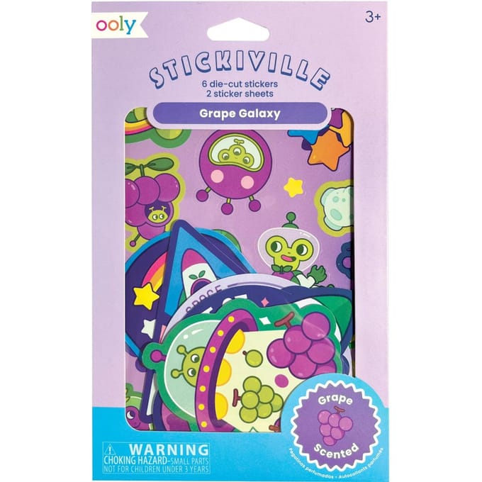Ooly - Stickiville Stickers: Galaxy Grapes - Scented (2 Sheets & 6 Die-Cut)