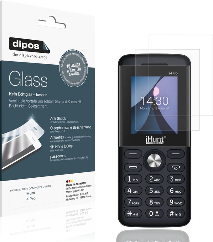 dipos – 2x Matte Pantserfolie geschikt voor iHunt i4 Pro | 9H Screenprotector
