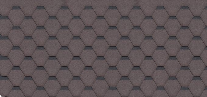 Timbela H-BROWN - Bitumen dakspanen - Dekking: 3 m² - Hexagonal Rock