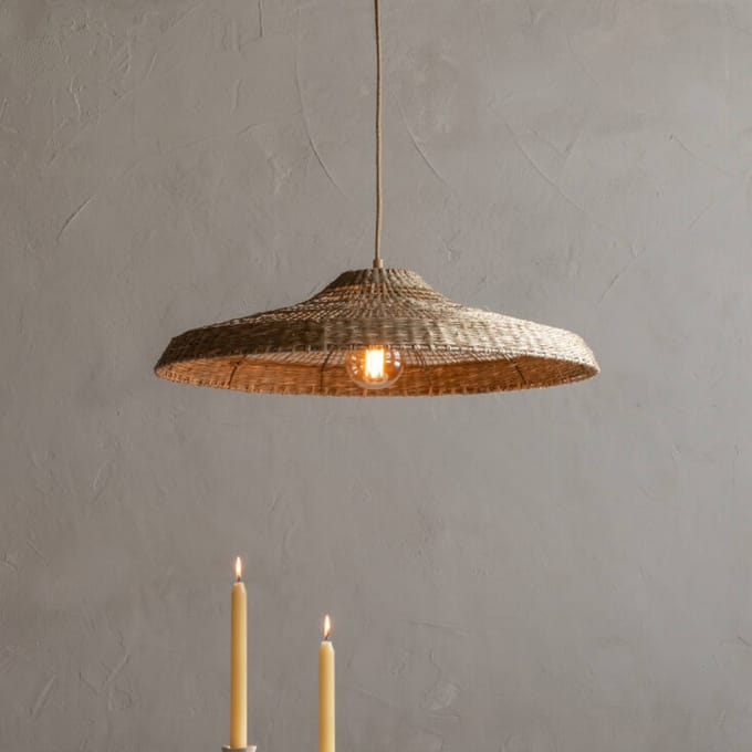 GOOD & MOJO hanglamp Santorini, Ø60cm, naturel, zeegras, E27