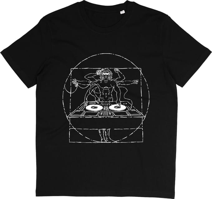 T Shirt DJ Muziek - Grafische Print - Zwart - Maat XL
