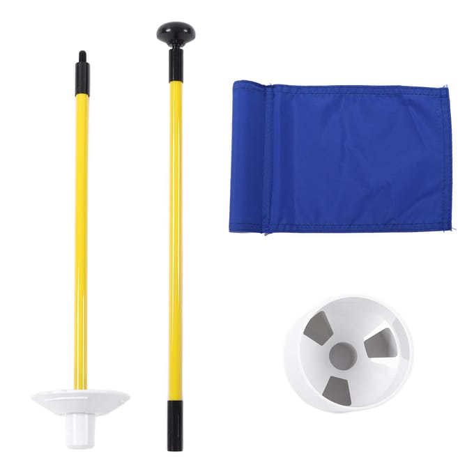 Oefen Golf Hole Paal Cup Vlaggenstok Afneembaar 2-delig Golf Putting Green Vlaggenstok Blauw white