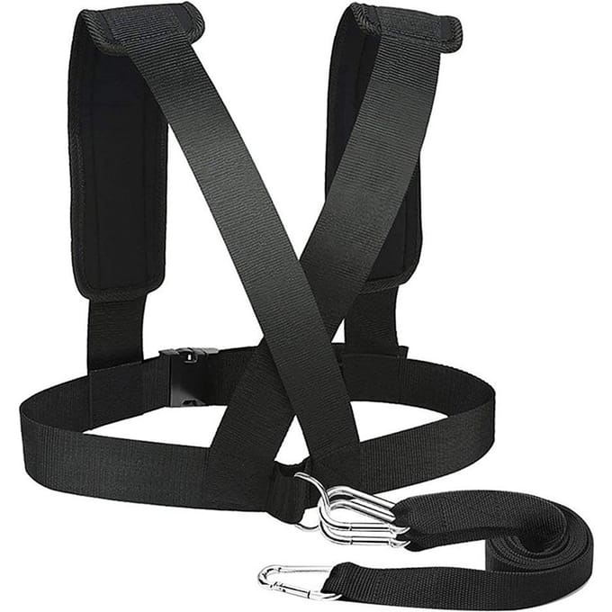 Verstelbare trainingsband Weerstand elastische band Hardloopveiligheid Trainingstouw Slee harnas Band zwart