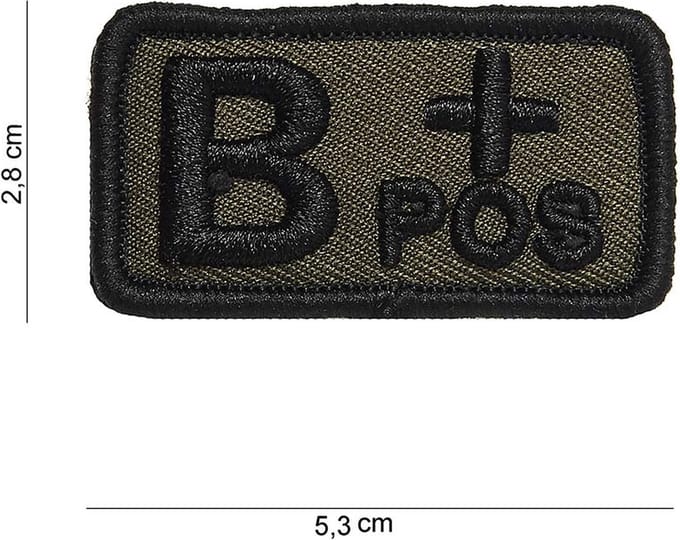 Embleem stof Bloedgroep B+ groen