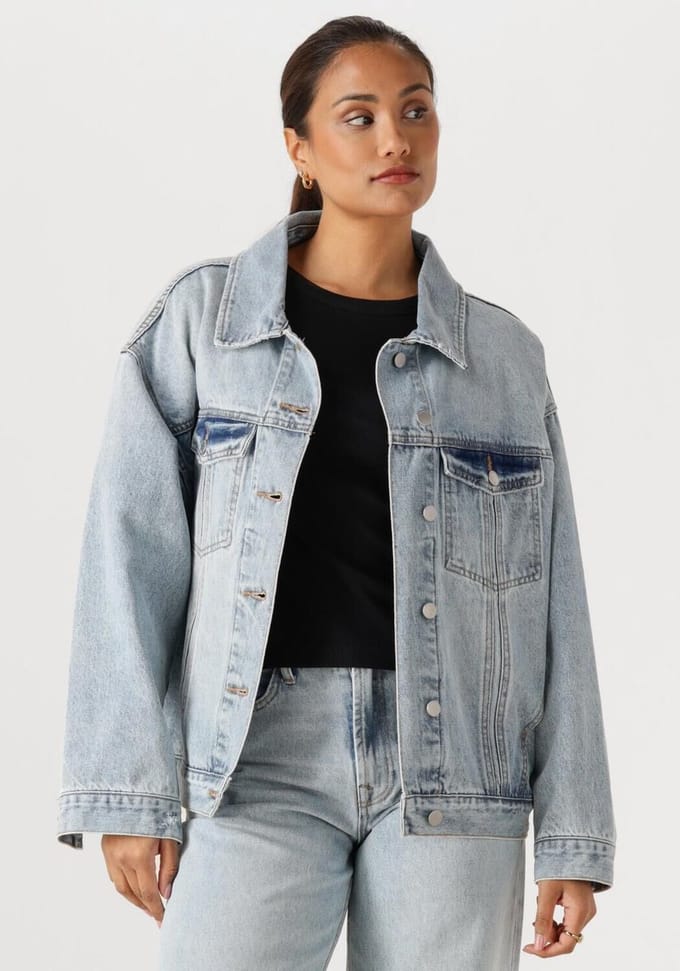 WITHBLACK Wblmartha Denim Jacket Jassen Dames - Lichtblauw - Maat XL