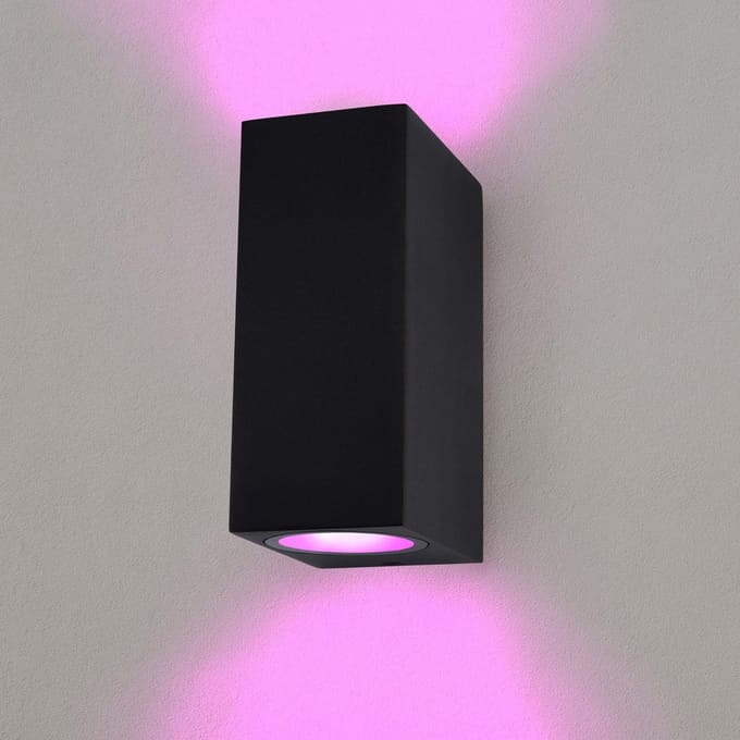 Ledvion - SMART LED Wandlamp Cube - IP54 - Zwart