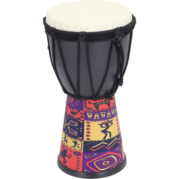 4 Inch Afrikaanse Handtrommel Geschilderd Ontwerp Kunstleer Percussie Trommel voor DIY en Dagelijks black