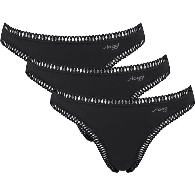 Sloggi Women GO Crush String (3-pack) - dames string - zwart