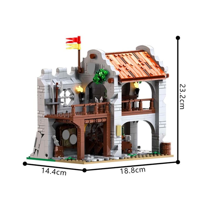 Gobricks MOC-212374 Le Repos de l'Archer (Série Château ) Jouets de Construction Présente gray