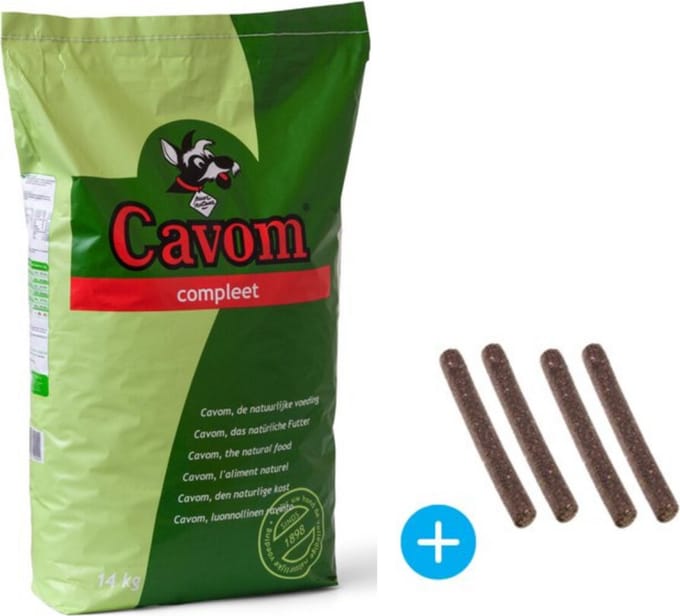 Cavom Compleet hondenbrokken geperst 14 kg + 4X gratis Frikandel