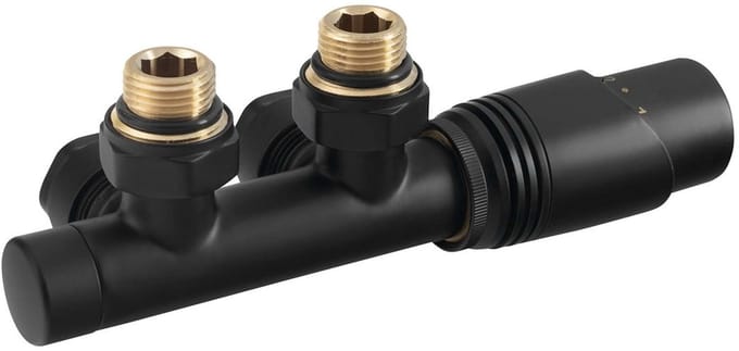 Bruckner Wicher - Aansluitset thermostatisch ventiel, middenaansluiting, mat zwart 600.311.6