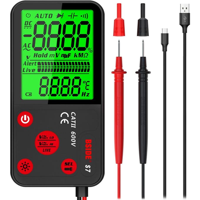 Digitale multimeter Professionele spanning, weerstand, frequentie, capaciteitsmeting, tester standard configuration veelkleurig