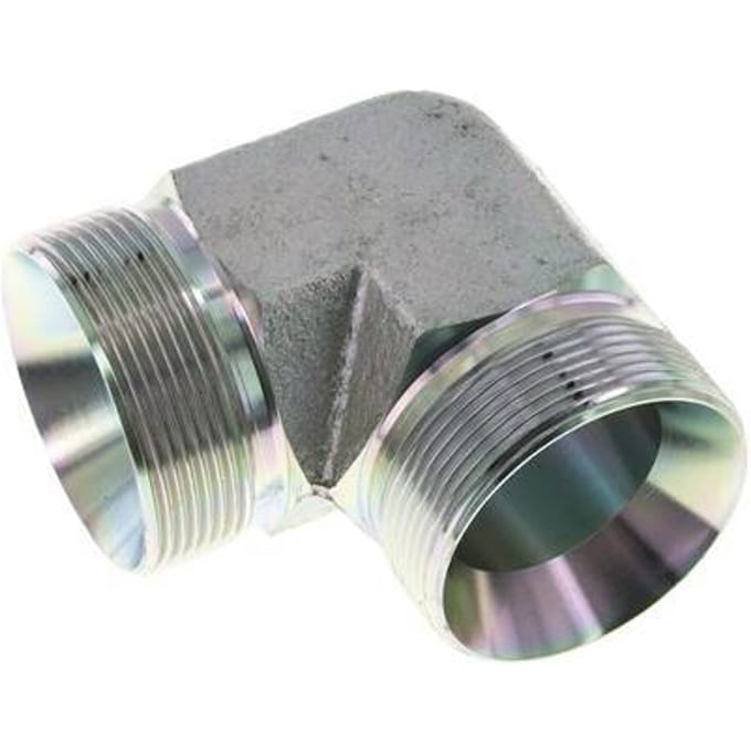 90° L-Koppeling G2'' Hoge Druk Staal  60° Conus 175bar Hydrauliek