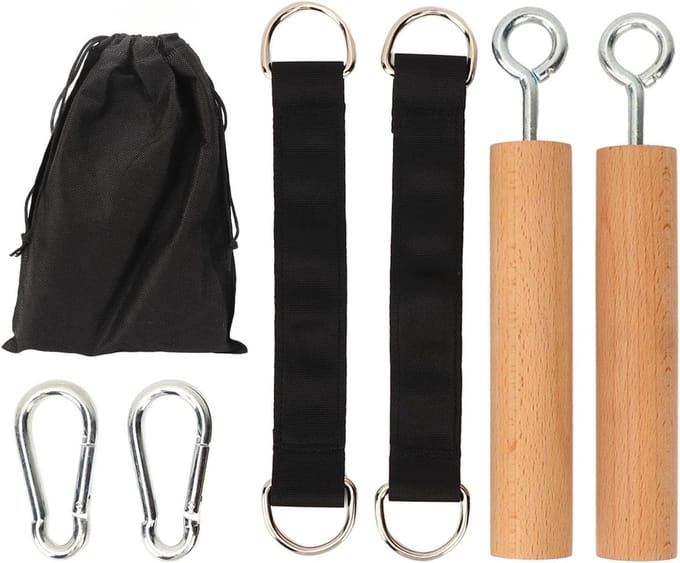Comfortabele Houten Pull-Up Handgrepen voor Spieropbouw, Gripversterking en Krachttraining voor Mannen