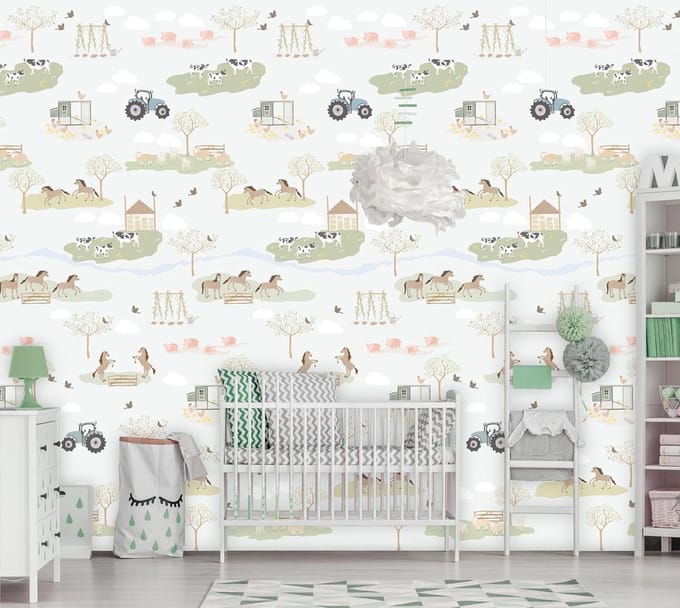 INGK - Kate & Andy - Behang - On The Farm (off-white)