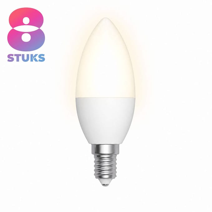 8x Kaarslamp Led-lamp E14 - 5W - Warm Wit Licht (2700K) - 475 lm - 10 jaar - Niet Dimbaar