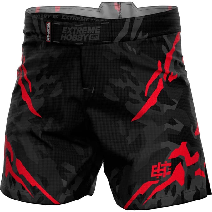 Extreme Hobby Black Panther - Athletic Short - MMA - BJJ - Czarno-Czerwone