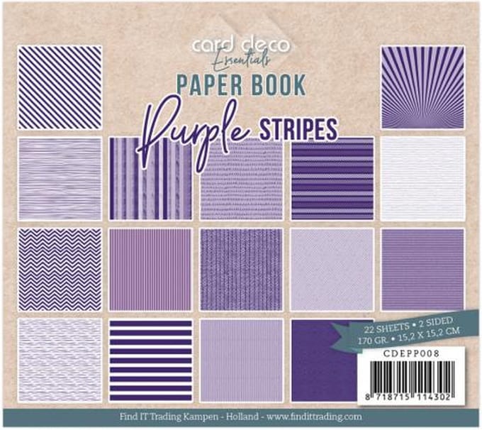 Card Deco Essentials - Paperbook - Purple Stripes
